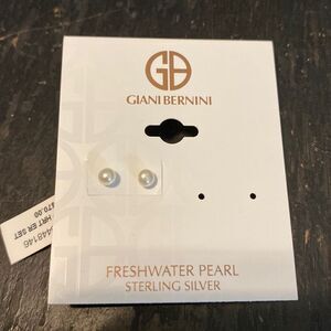 GIANI BERNINI FRESHWATER PEARL STERLING SILVER EARRINGS STUDS 5465